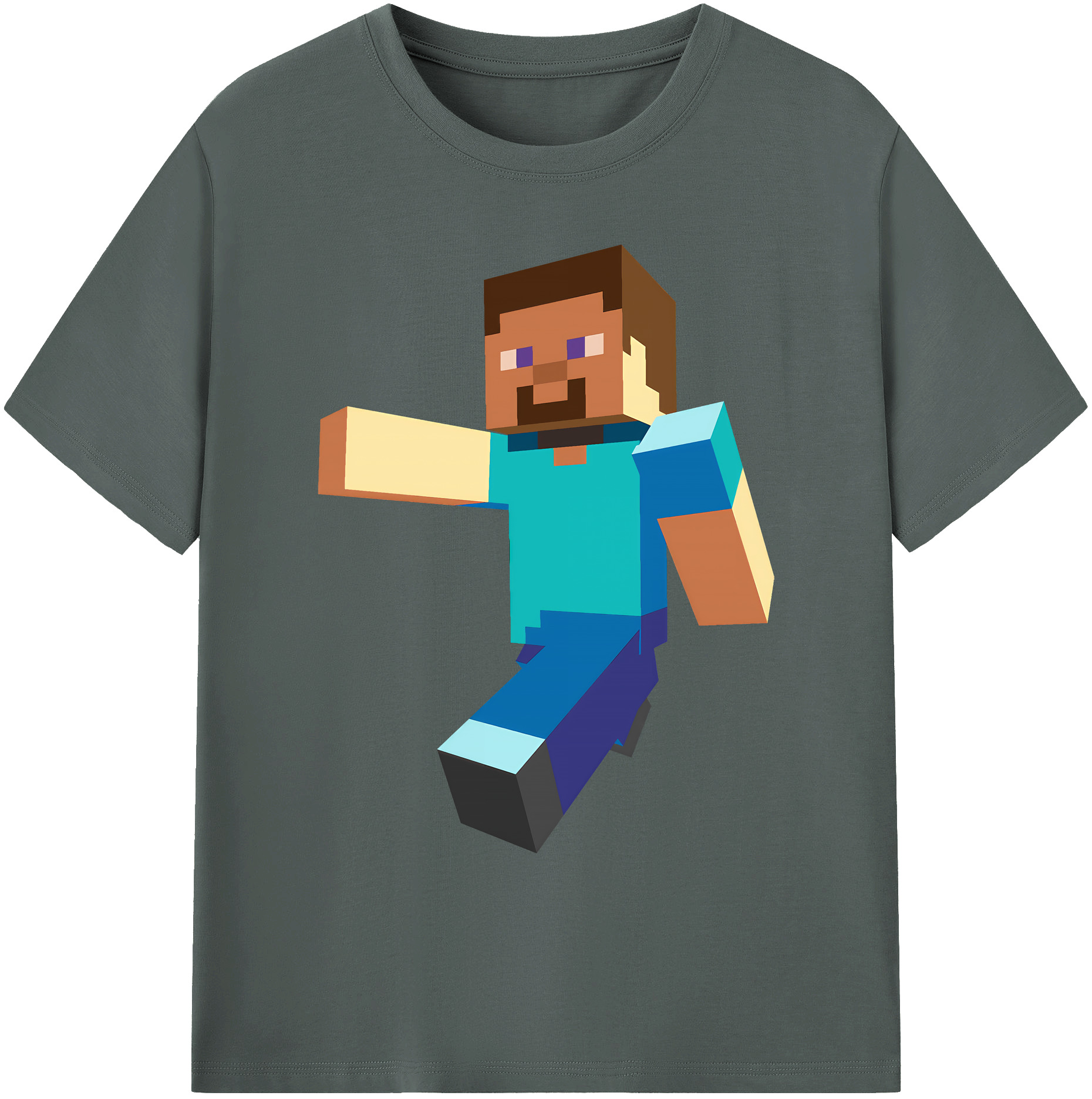 （画像用） マインクラフト ブロックの世界 Minecraft MC Block world 綿100％ メンズ半袖Tシャツ｜肌触りやわらか＆通気性